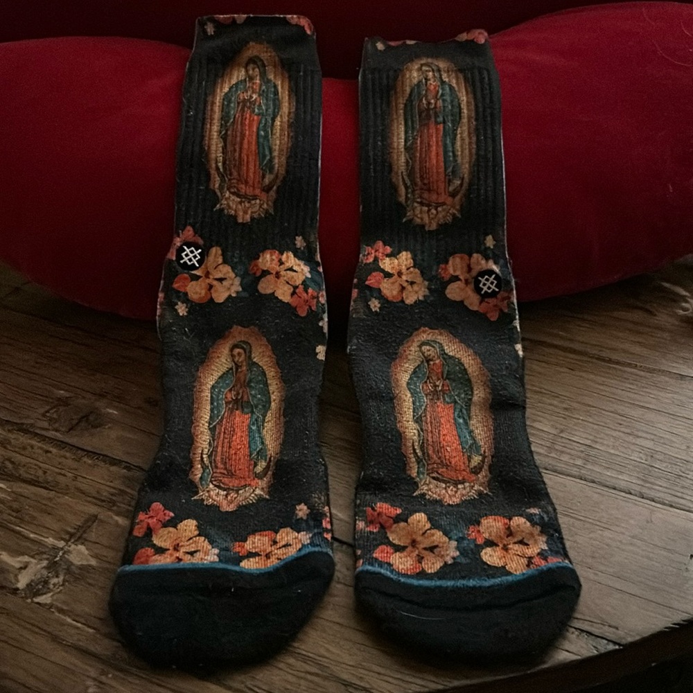 Stance brand socks religious image and flowers